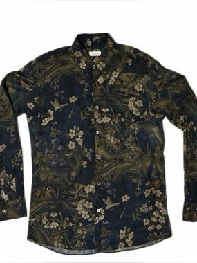 Dries Van Noten Botanical Bird Print Button-Up Shirt